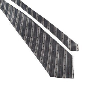 Fuliwang Mens Necktie Accessory Silver, Black Shiny Office Work Casual Dad Gift